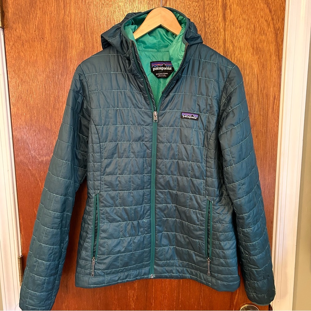 Patagonia Nano Puff Hooded Hoody Seagreen jacket Sz M